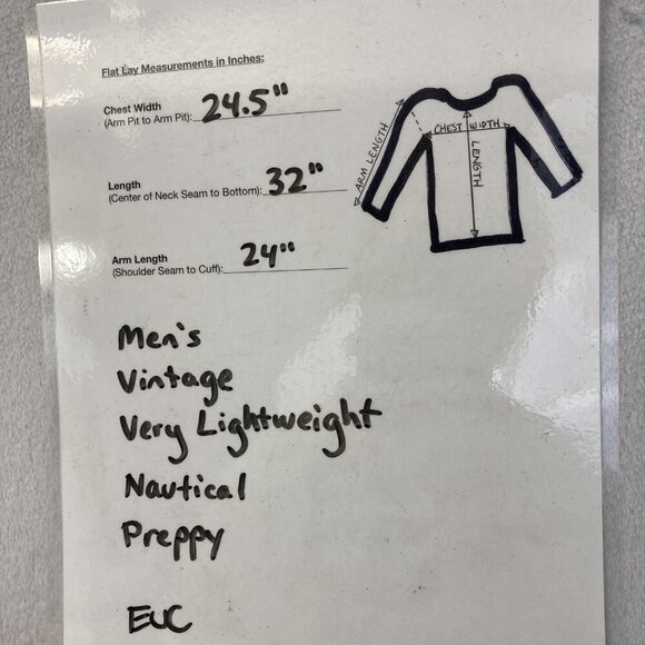 Vintage Dover Arrow Shirt Mens Large Long Blue Plaid Nautical Anchor Preppy 90s - Picture 3 of 12